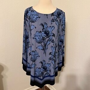 Alfani Top Shirt Flowy Stretch Comfort Size 0X Extra Large 3/4 sleeve